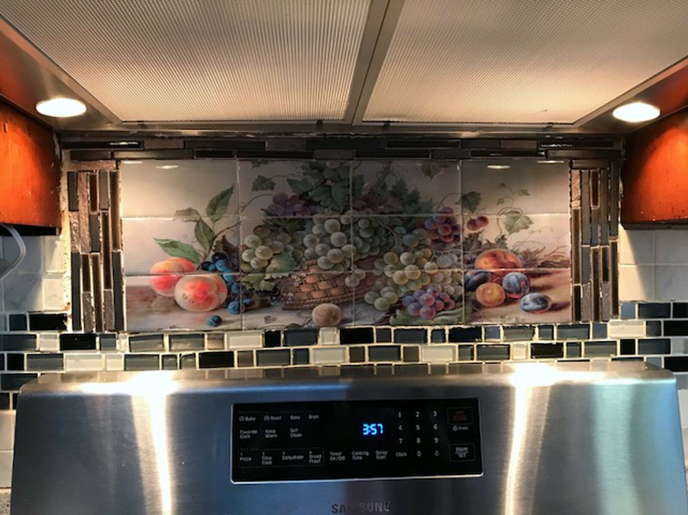 Art Corrado Pila Still Life Mural Ceramic Grape Backsplash Tile #78