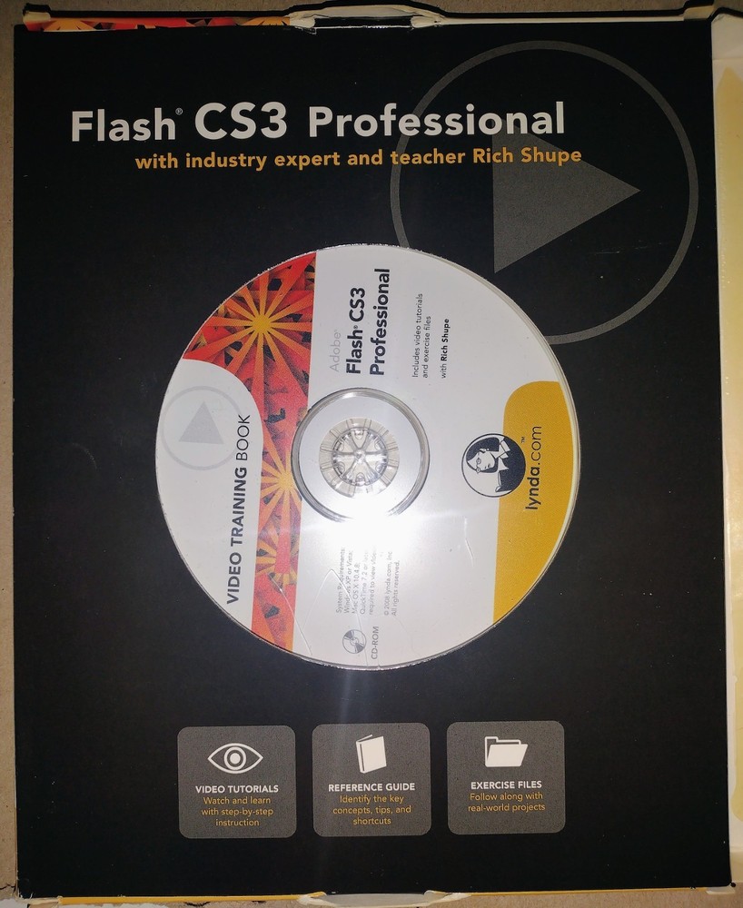 Adobe Flash CS3 Professional Rich Shupe Video Training Book CD Lynda