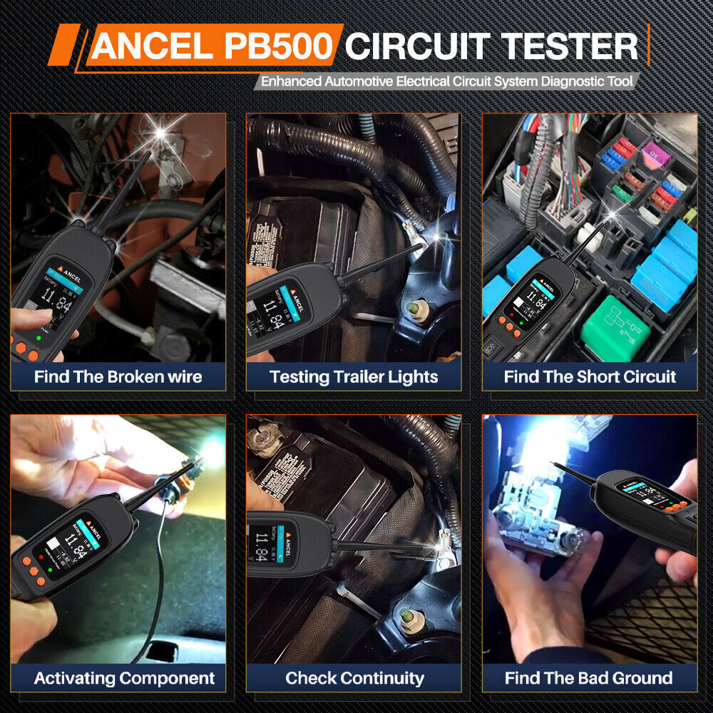 ANCEL PB500 Circuit Tester Powerscan 12V&24V Electrical System Diagnostic Tool