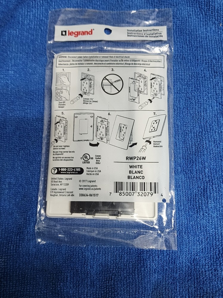 Legrand radiant® One-Gang Screwless Wall Plate - White - MULTIPLE QUANTITIES