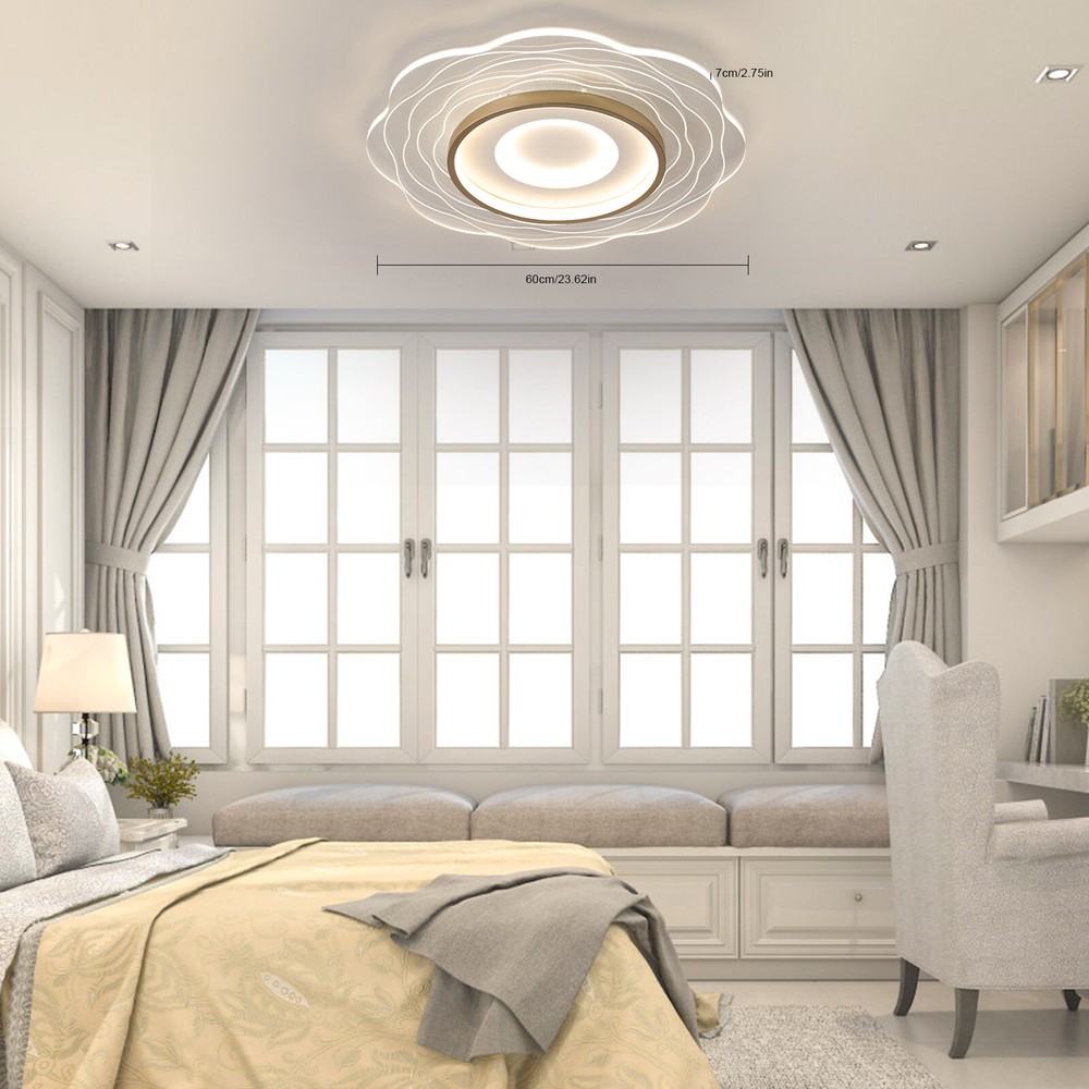 Modern 23" Ring LED Chandelier Flush Mount LED Ceiling Light with Remote Control