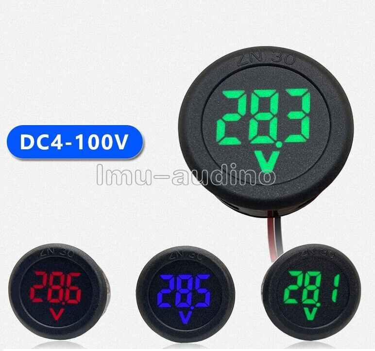 LED Digital Voltmeter DC 4V-100V Anti-Reverse Connection Protection