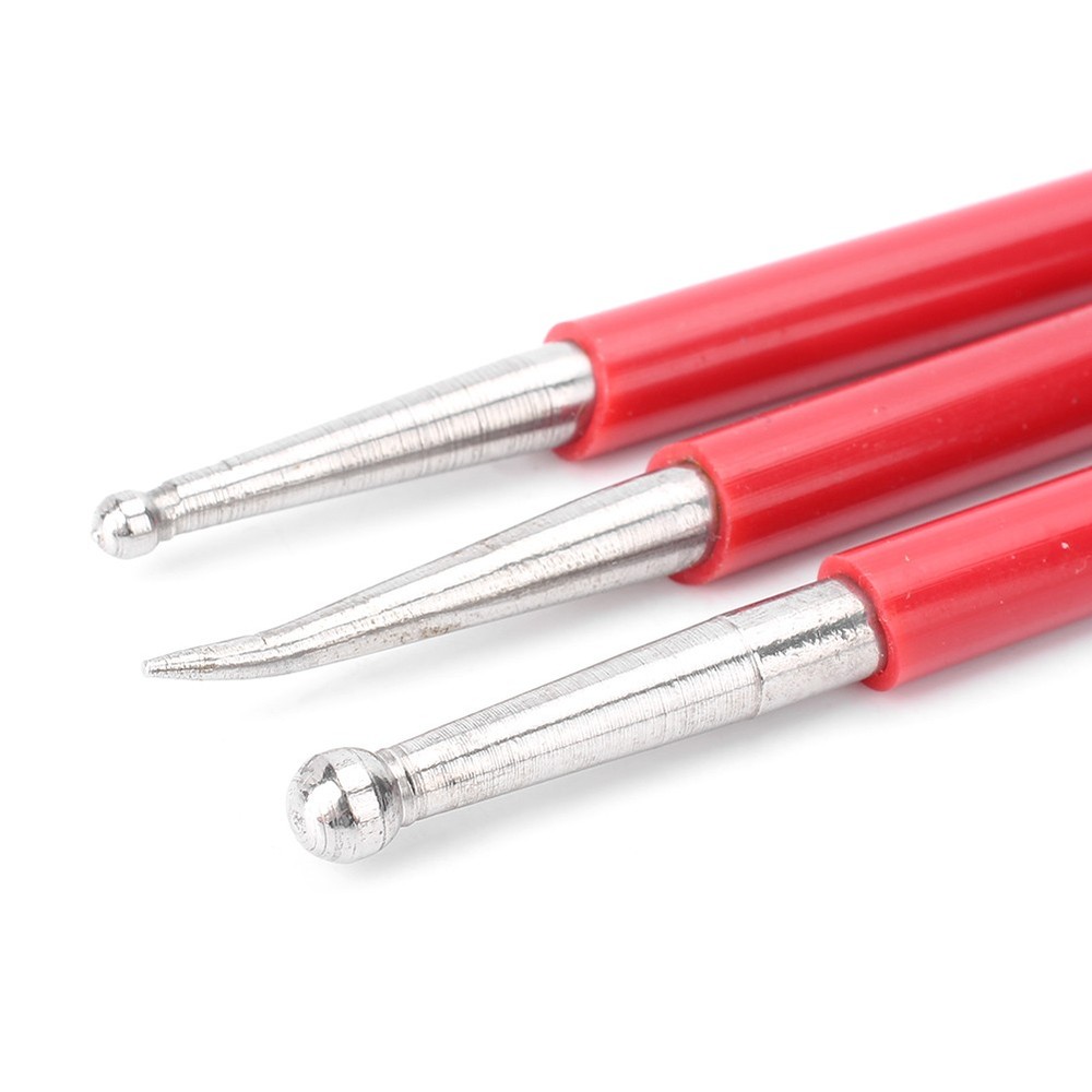Modelling Tools Kit Set Red + Silver For shaping wax or PMC Silver Clay