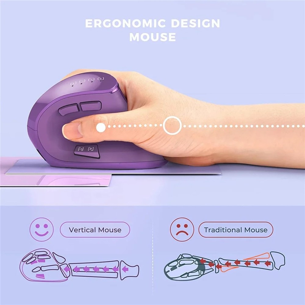 Vertical , Wireless Ergonomic Optical (BT 5.0 + Bluetooth 3.0 + USB Connectio...