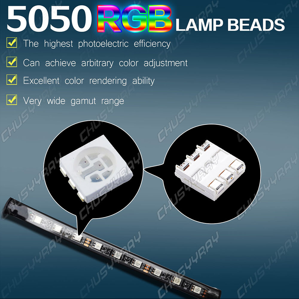 4Pcs RGB PC Case LED Strip Computer Light Bar PC Game Light With remote control