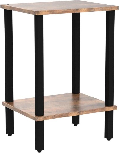 End Table, 2 Piece Set, Side Table, Nightstand, 2 Storage Shelves