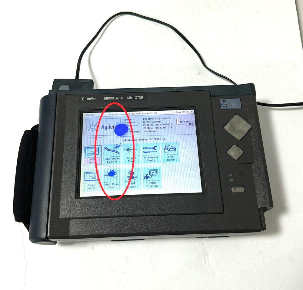 Agilent E6000 Series (E6000C) Mini OTDR w/ E60004A Module "Screen issue"