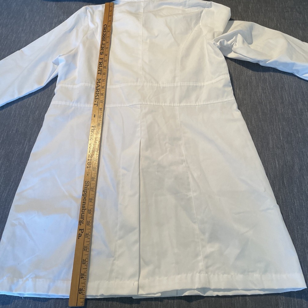 Landau white lab coat pockets nwt womens 8