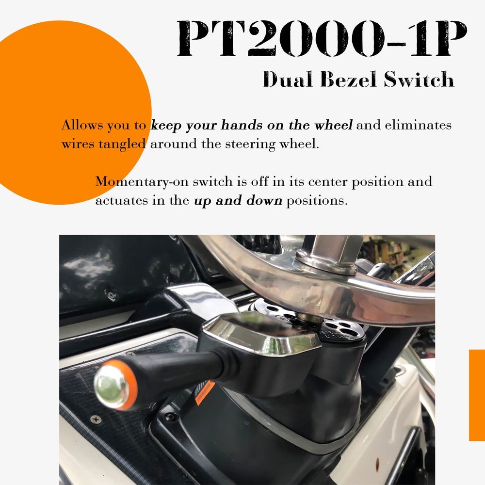 PT2000-1P Bezel Control Switch Dua Blinker Trim/Jack Plate for Seastar Hydraulic