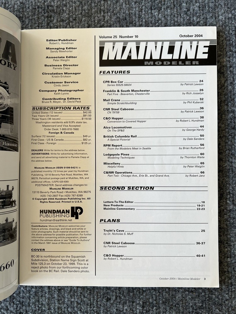 Mainline Modeler Volume 25 Number 10 October 2004