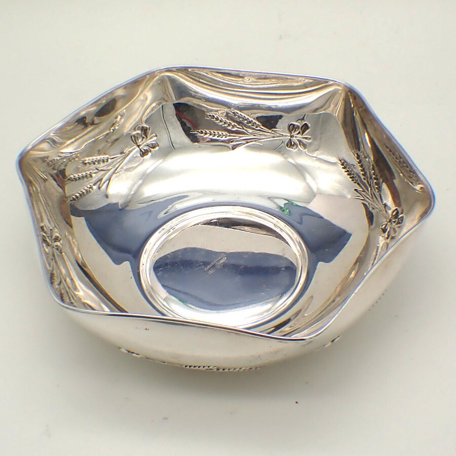 Serving Bowl Wheat Bunch Decorations Sterling Silver Italy