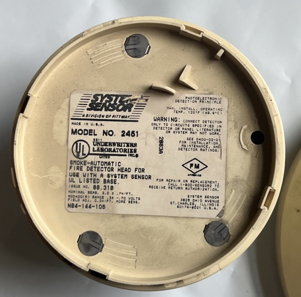 System Sensor 2451 Smoke Detector with Base