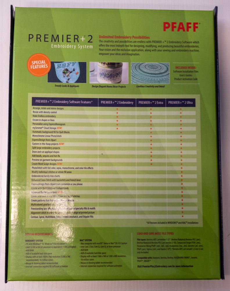 PFAFF® PREMIER+2 Embroidery System
