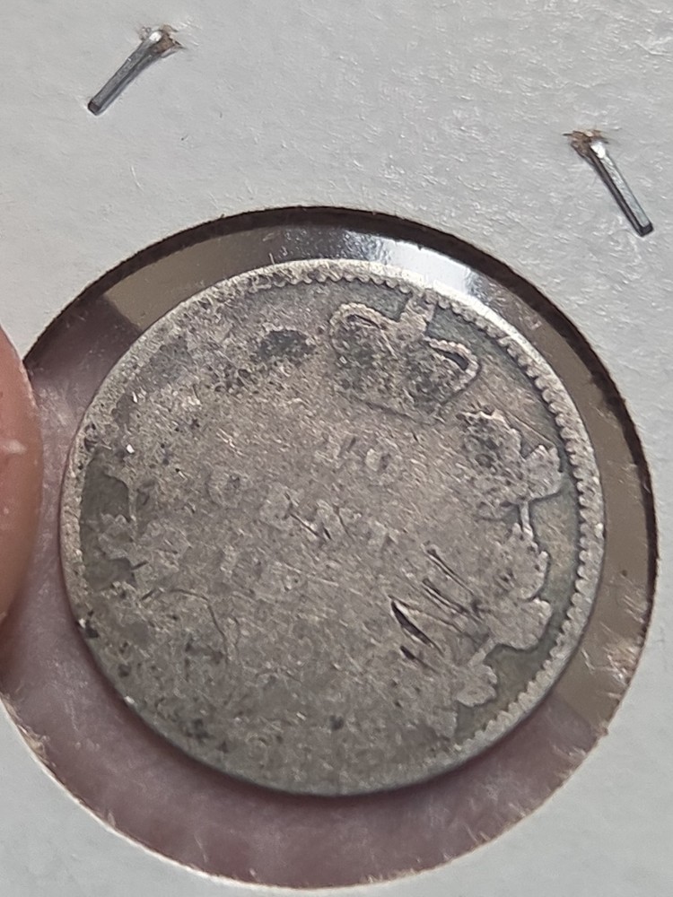Canada 1875 10 Cent Key Date Ag