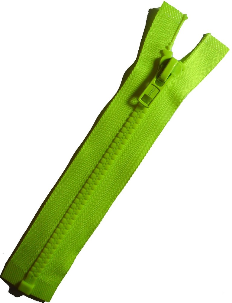 ZIP FLO YELLOW 7.5"/19CM, CHUNKY TEETH PLASTIC, OPEN END, NO 8