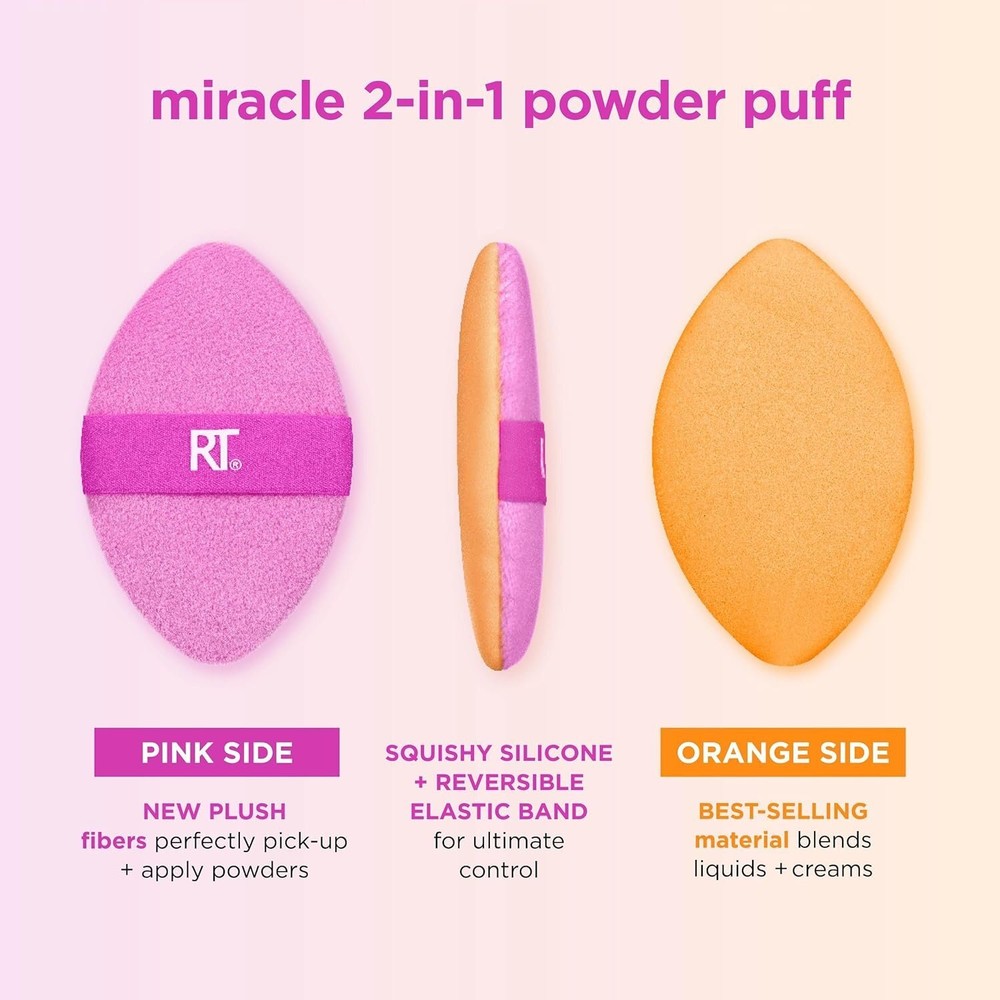 Real Techniques Miracle 2-In-1 Powder Puff, Dual-Sided, Full-Size Makeup...