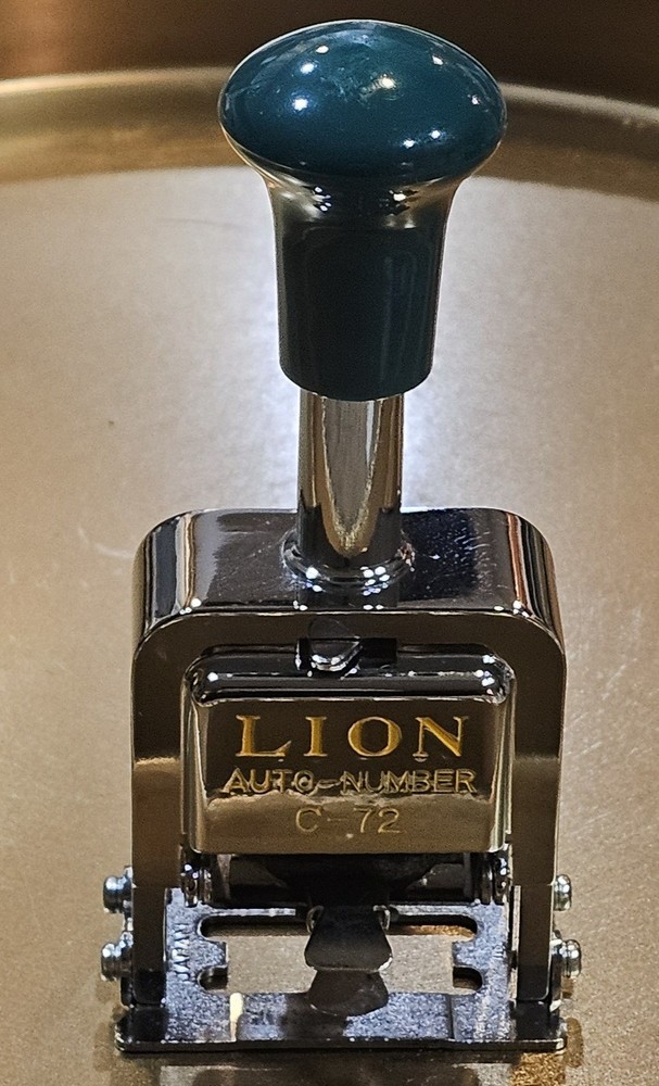 Lion Automatic Numbering Machine # C-72 Instructions Japan Vintage