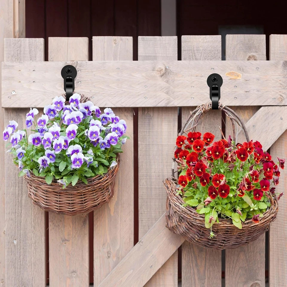 48 Pack Screw Hooks Black Outdoor String Light Clips Christmas Light Hooks...