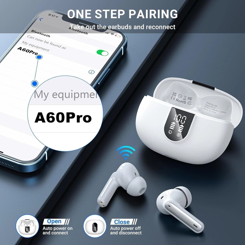 2026 Wireless Bluetooth 5.4 Earbuds Headphones For iPhone Samsung Galaxy Android