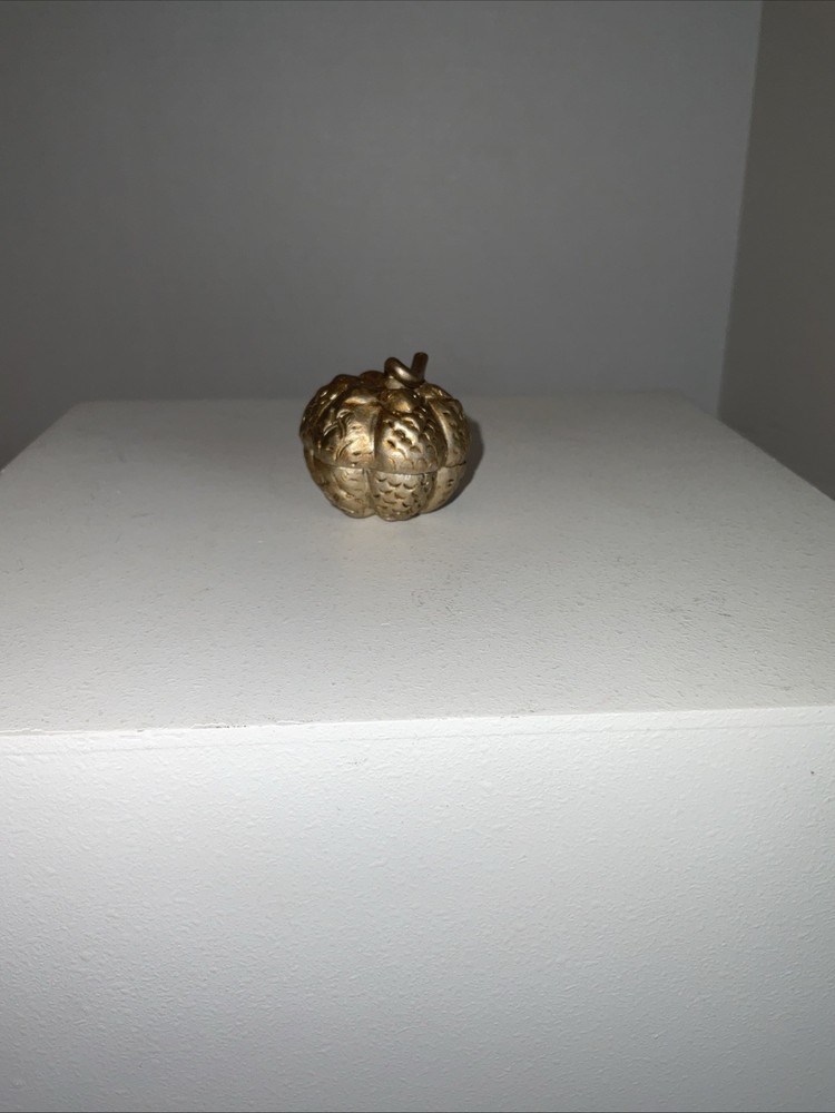 SILVER PLATED PUMPKIN FIGURE TRINKET BOX