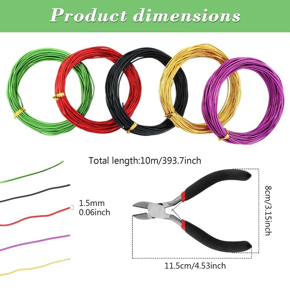 Tree Training Wire Kit - 5 Rolls (164ft),Bonsai Training Wires with Wire-Cutter,