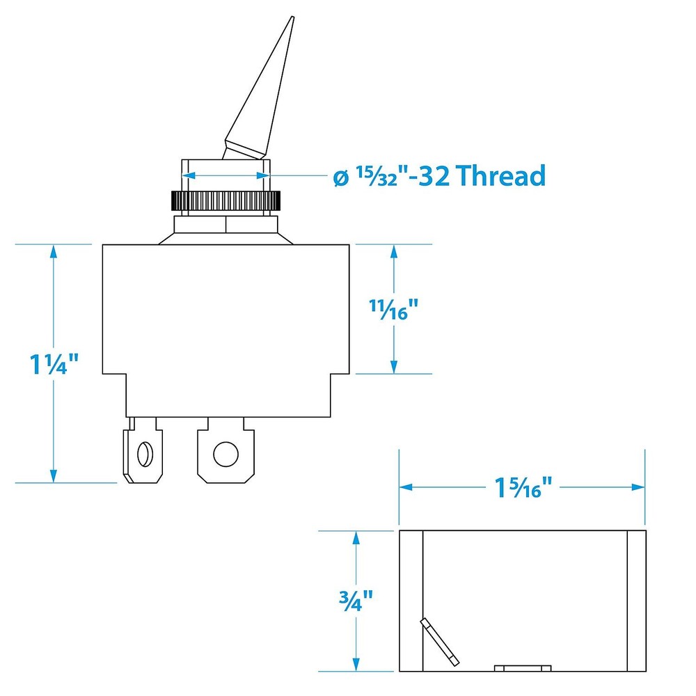 Seachoice 12001 2-Position Toggle Switch, On/Off