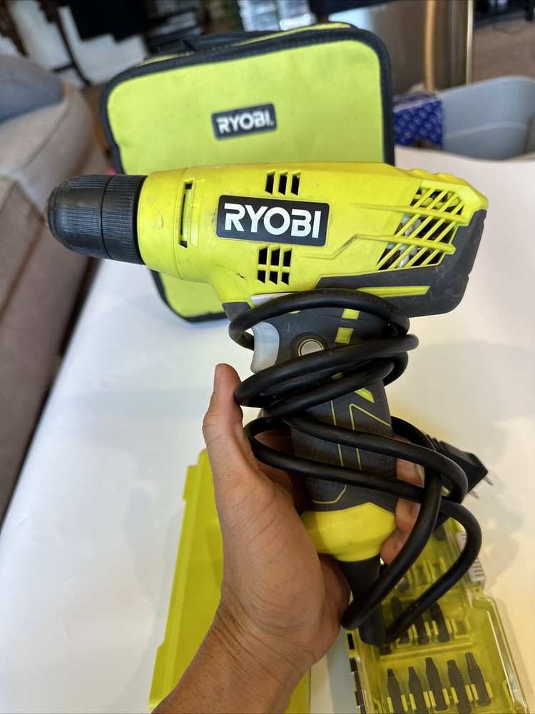 Ryobi D43K Variable Speed 3/8" Compact Drill/Driver Keyless Chuck +Tool Bag+Bits