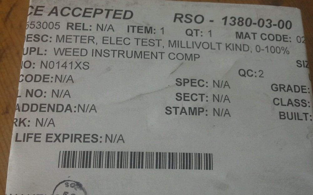 Foxboro N0141XS 0-100 % Meter