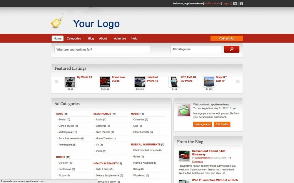 Professional Classifieds Directory Website + free hosting