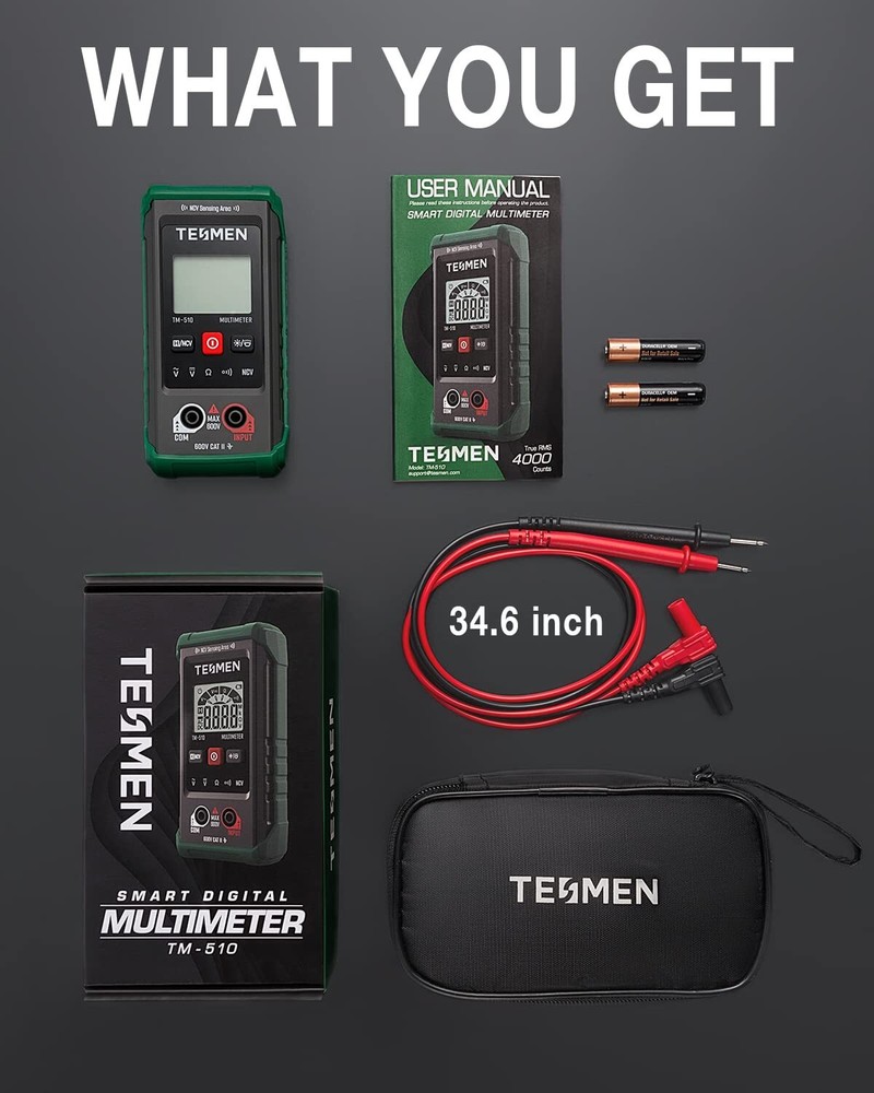 Digital Multimeter with Auto-Ranging & Non-Contact Voltage Detection
