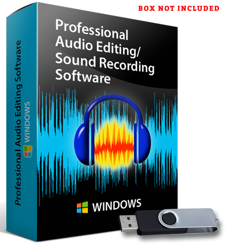 Audacity-Pro Audio-Music Studio Editing-Recording Software Program-Windows-USB