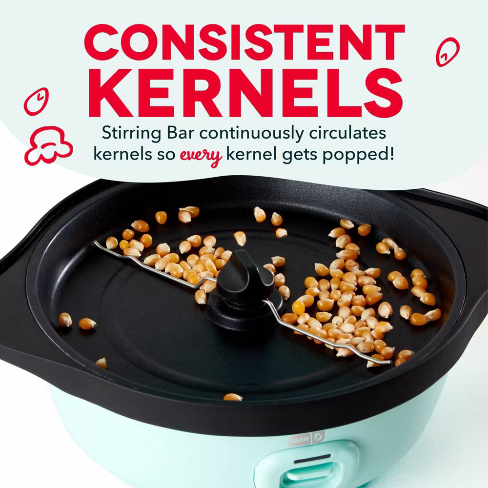 Dash 3qt Smartstore Stirring Popcorn Maker Aqua