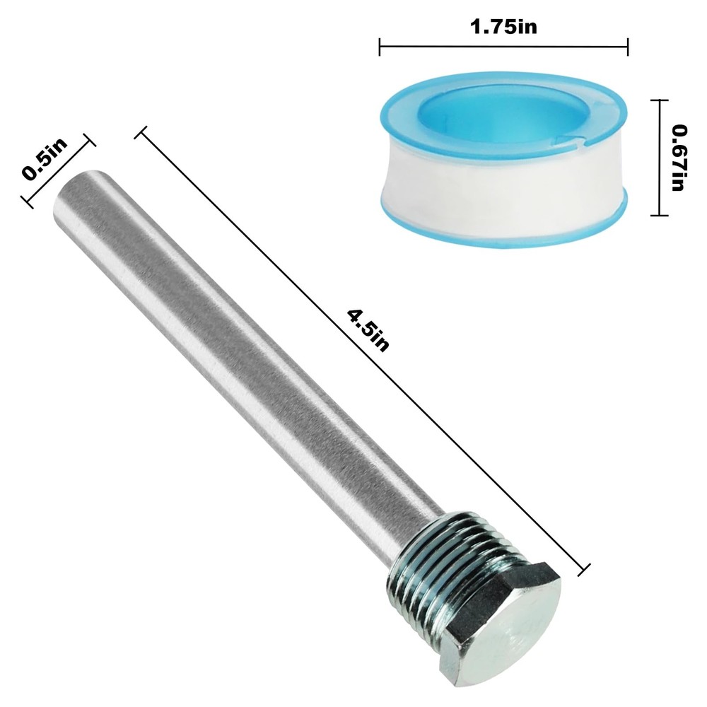 RV Water Heater Anode Rod - 4.5" L X 1/2" NPT/camper water heater Replacement...