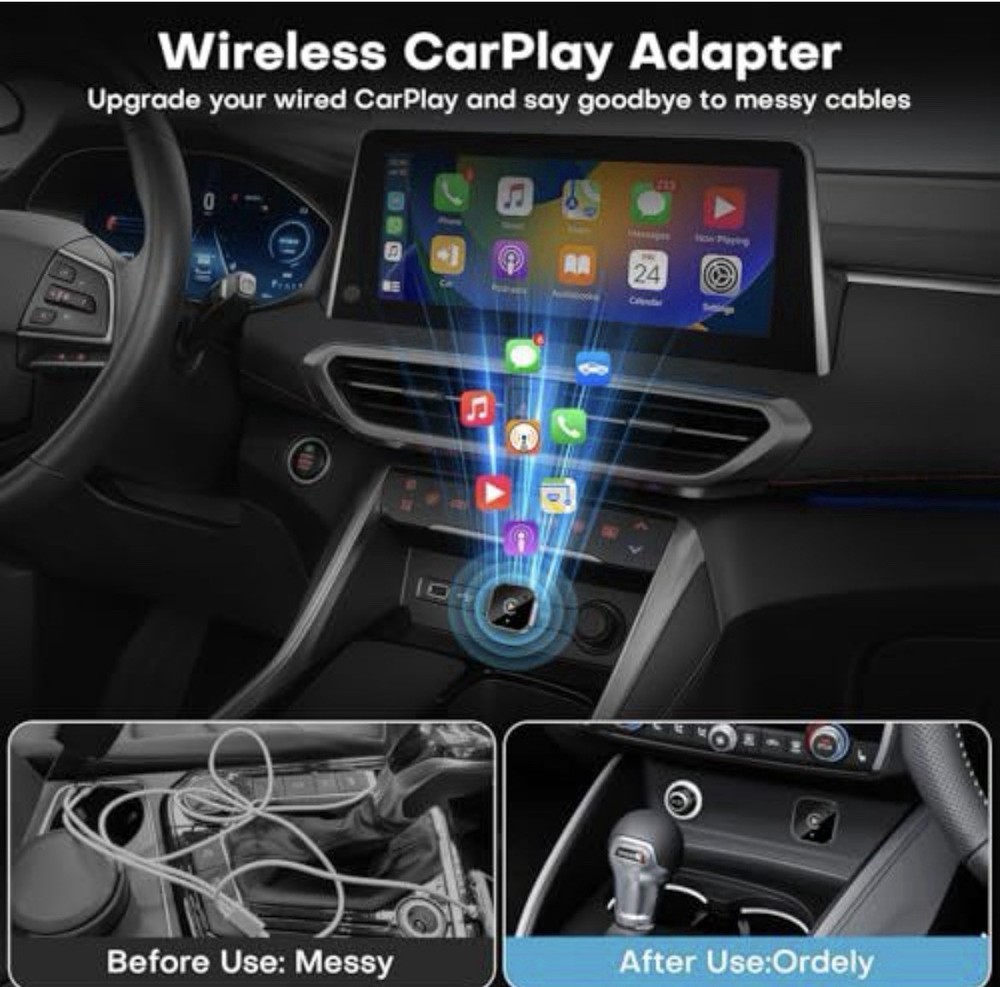 CarPlay & Android Auto Adapter 2-in-1 USB/USB-C Dongle