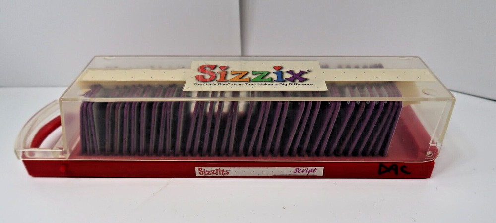 SIZZIX SIZZLET SCRIPT ALPHA DIES AND CASE