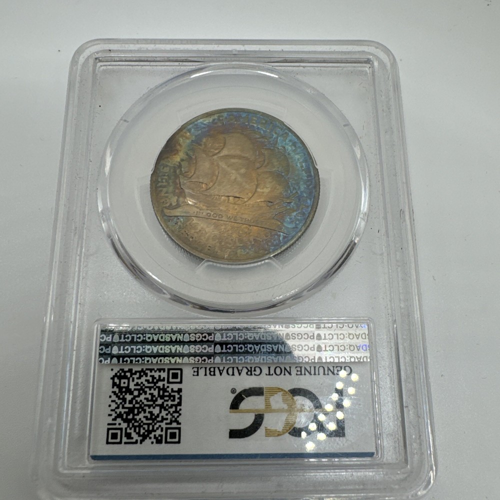 1936 Long Island Tercentenary Silver Half Dollar - Toned Commemorative - A886