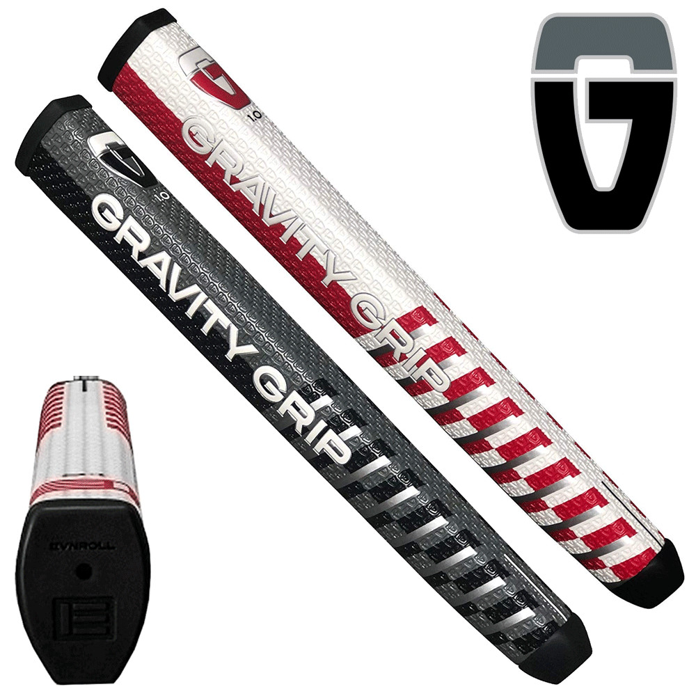 Evnroll Gravity Grip 1.0 Putter Golf Grip – Red/White or Black/Gray