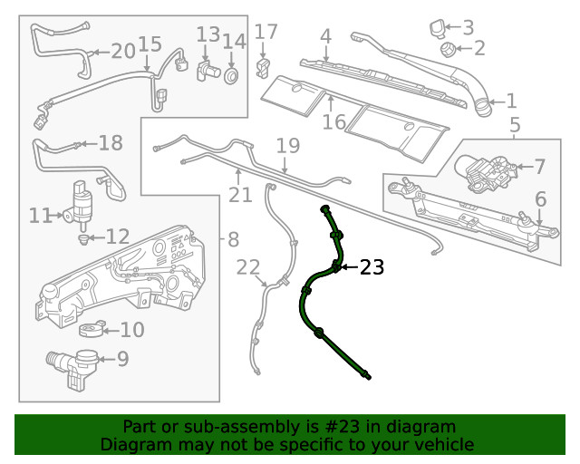 Genuine GM Washer Hose 84968440
