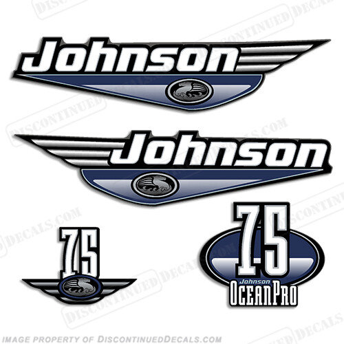 Fits Johnson 75hp OceanPro Decals - Dark Blue
