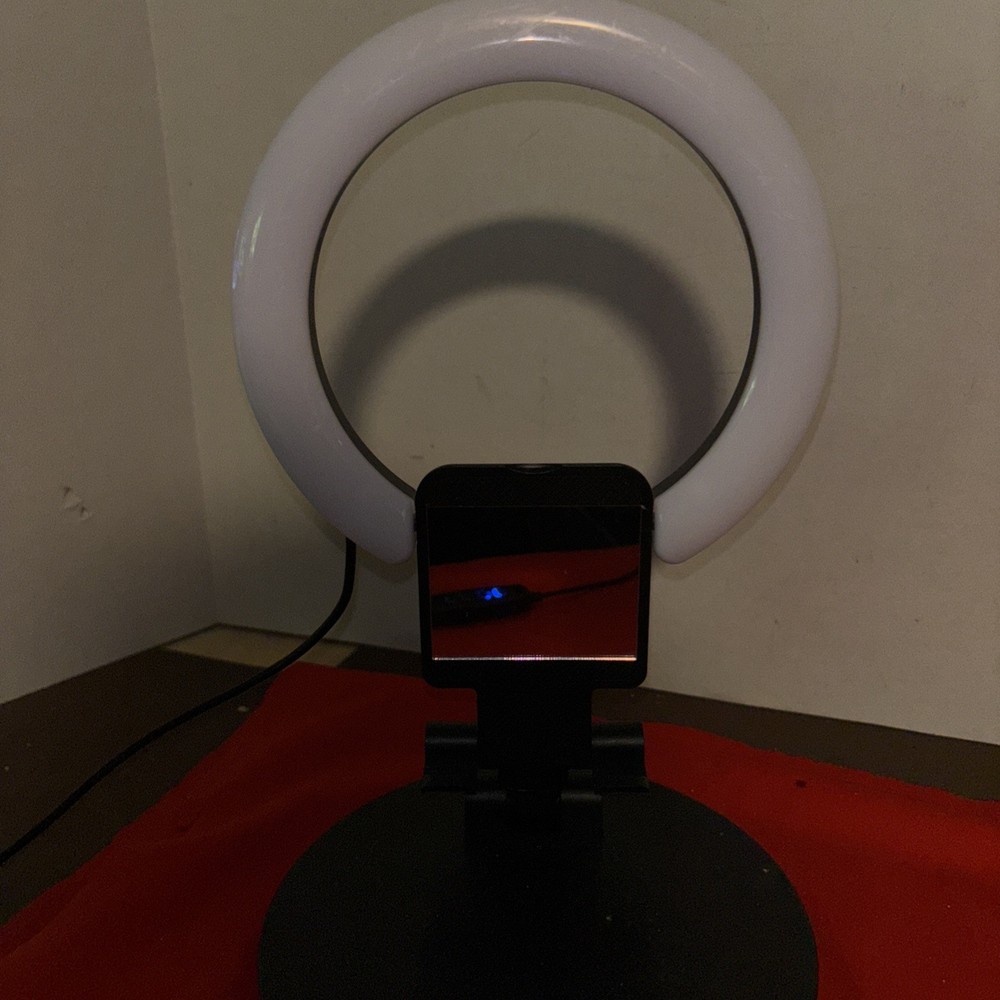 Merkury Vlog Cast Studio Kit - Foldable Phone Stand with LED Ring Light