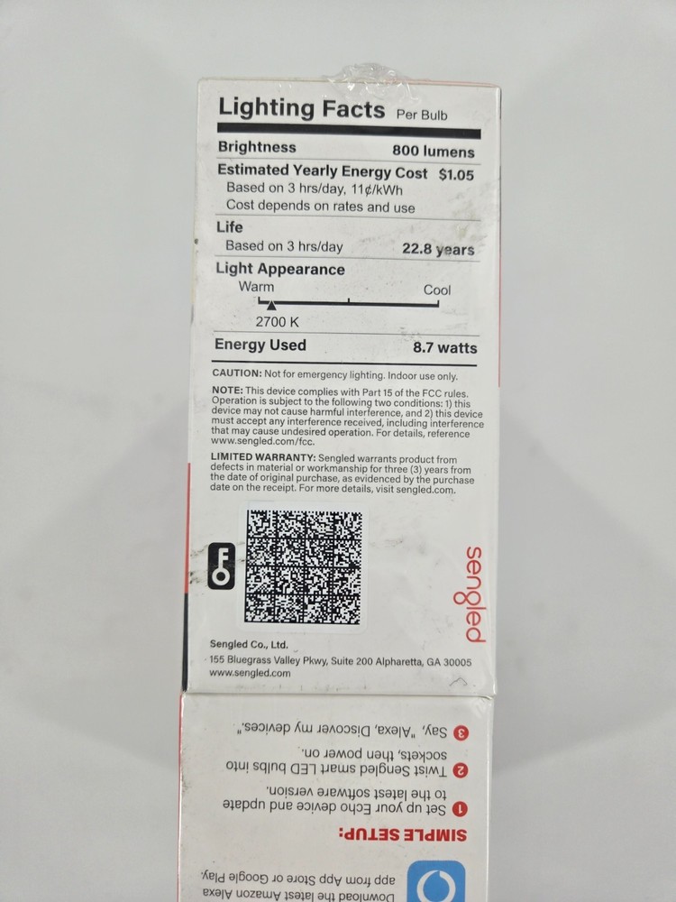 6 Pack Sengled Smart Bluetooth Mesh Dimmable LED Light Bulb Works with Alexa