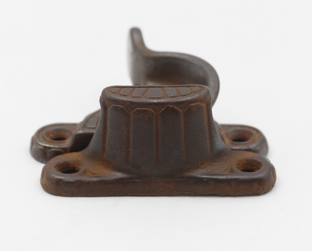 Antique Victorian Clam Shell Black Cast Iron Window Lock
