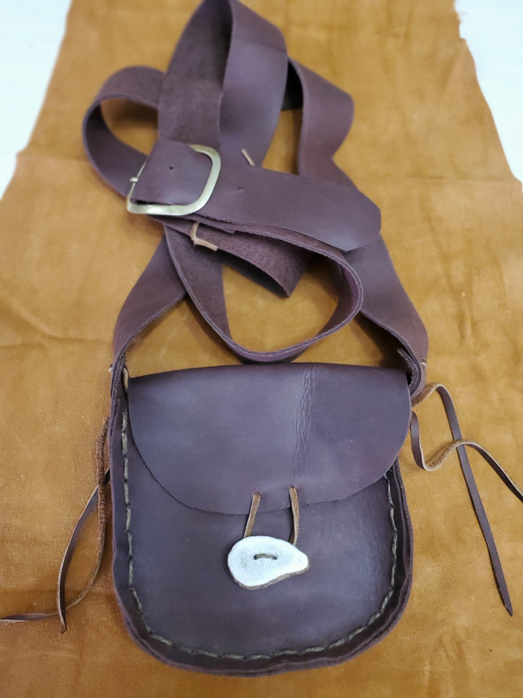 Leather Muzzleloader Possibles Bag with Crossbody Shoulder Strap