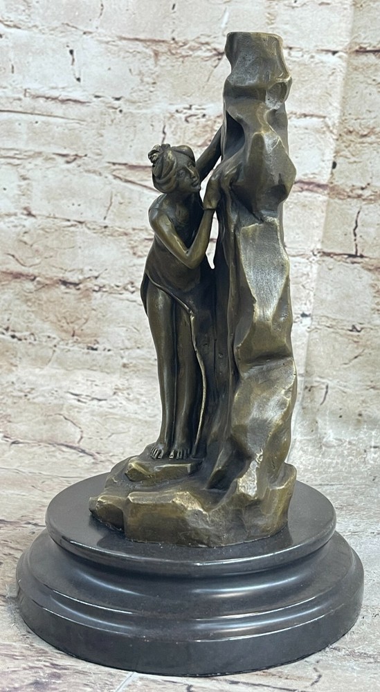 Hand Made Sexy Lady Behind Wall Made by Lost Wax Method 100% Solid Bronze