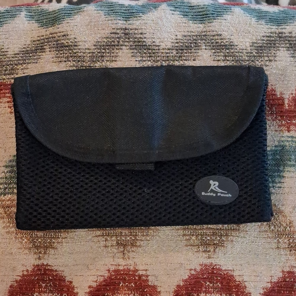 Buddy Pouch Black Mesh Running  Adjustable Hook & Loop Closure 2 Pockets