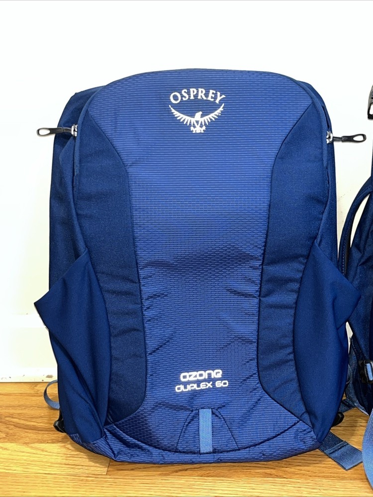 Osprey Ozone Duplex 60 Travel Backpack. Includes detachable day-pack! Blue