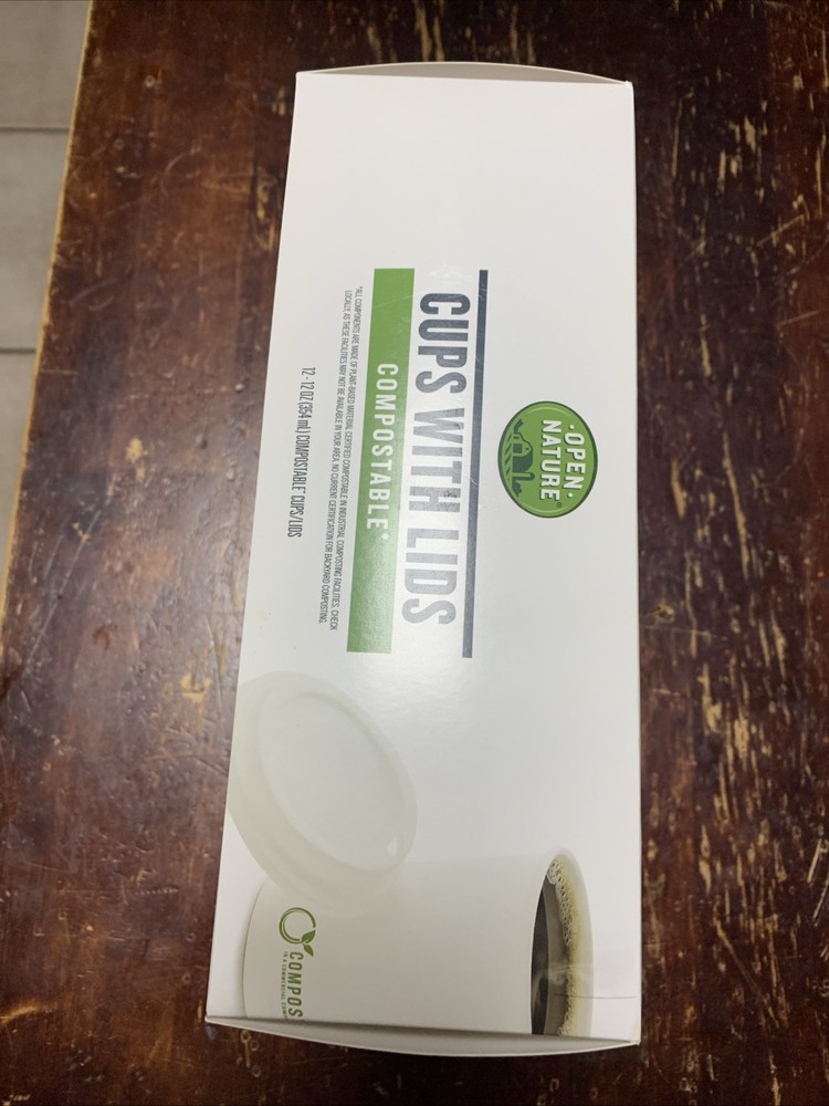 New Sealed Open Nature Cups with Lids Compostable