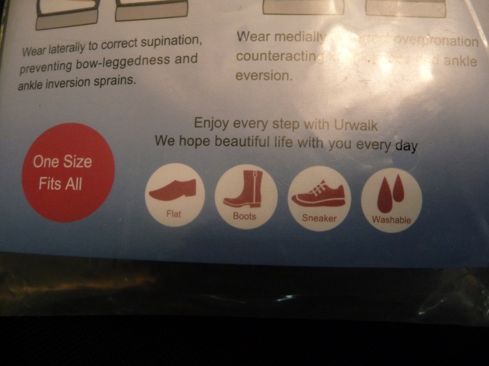 NEW URWALK 3 LAYERS ADJUSTABLE SUPINATION & OVERPRONATION INSERTS ONE SIZE FITS