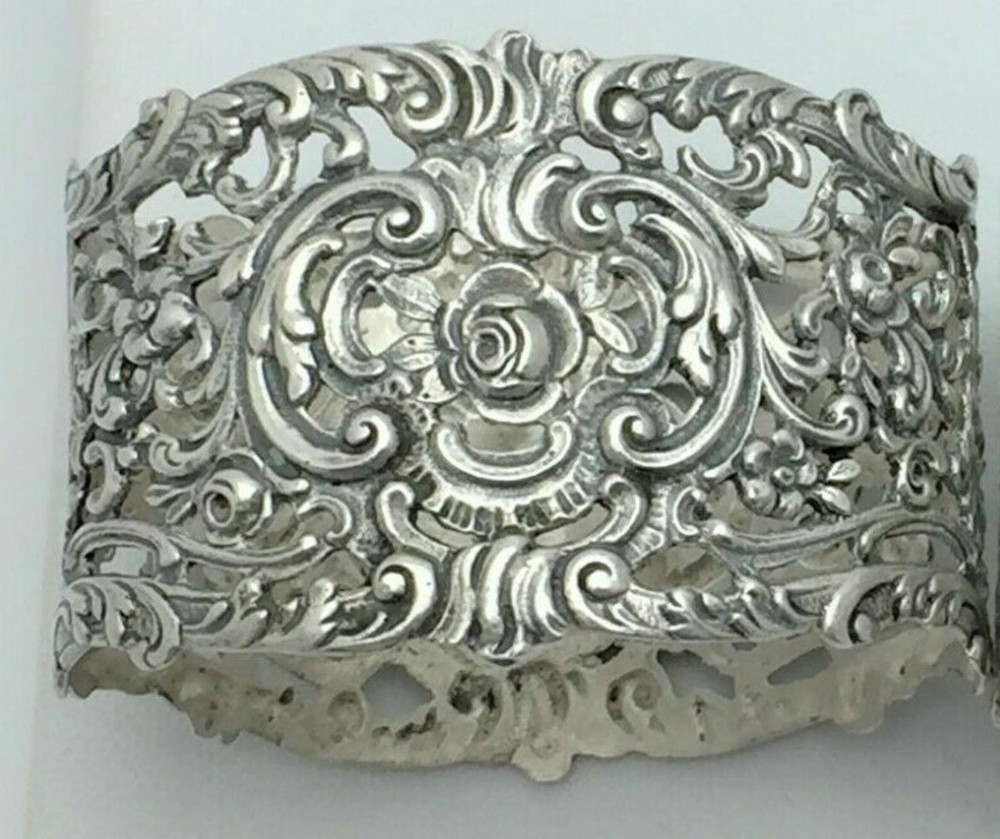 Antique Christoph Widmann Rococo German 835 Silver Napkin Ring "R" initial