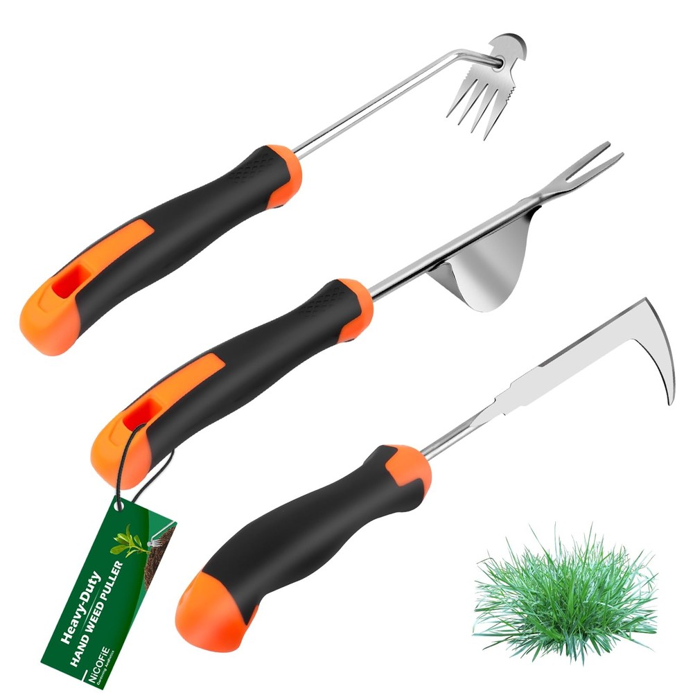 2026 Hand Weeder Tool, Rubber Handle Manual Weeder Puller Tool, Uprooting Wee...
